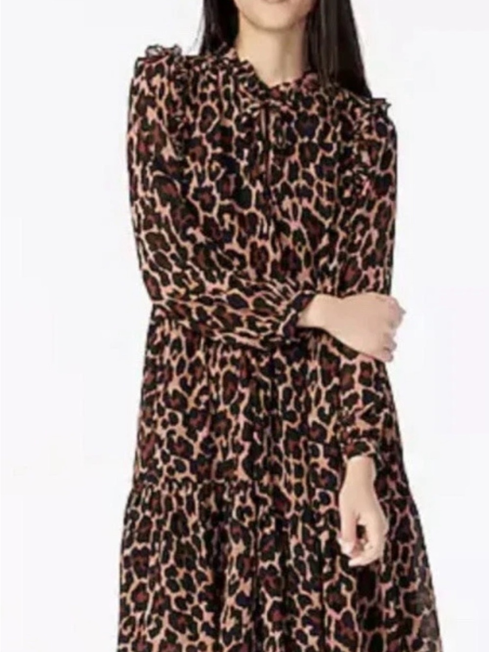 J. Crew Tiered Ruffle Leopard Dress - Great for Fall